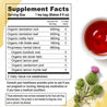The supplement facts for Numi's Dandelion Detox dietary supplement tea