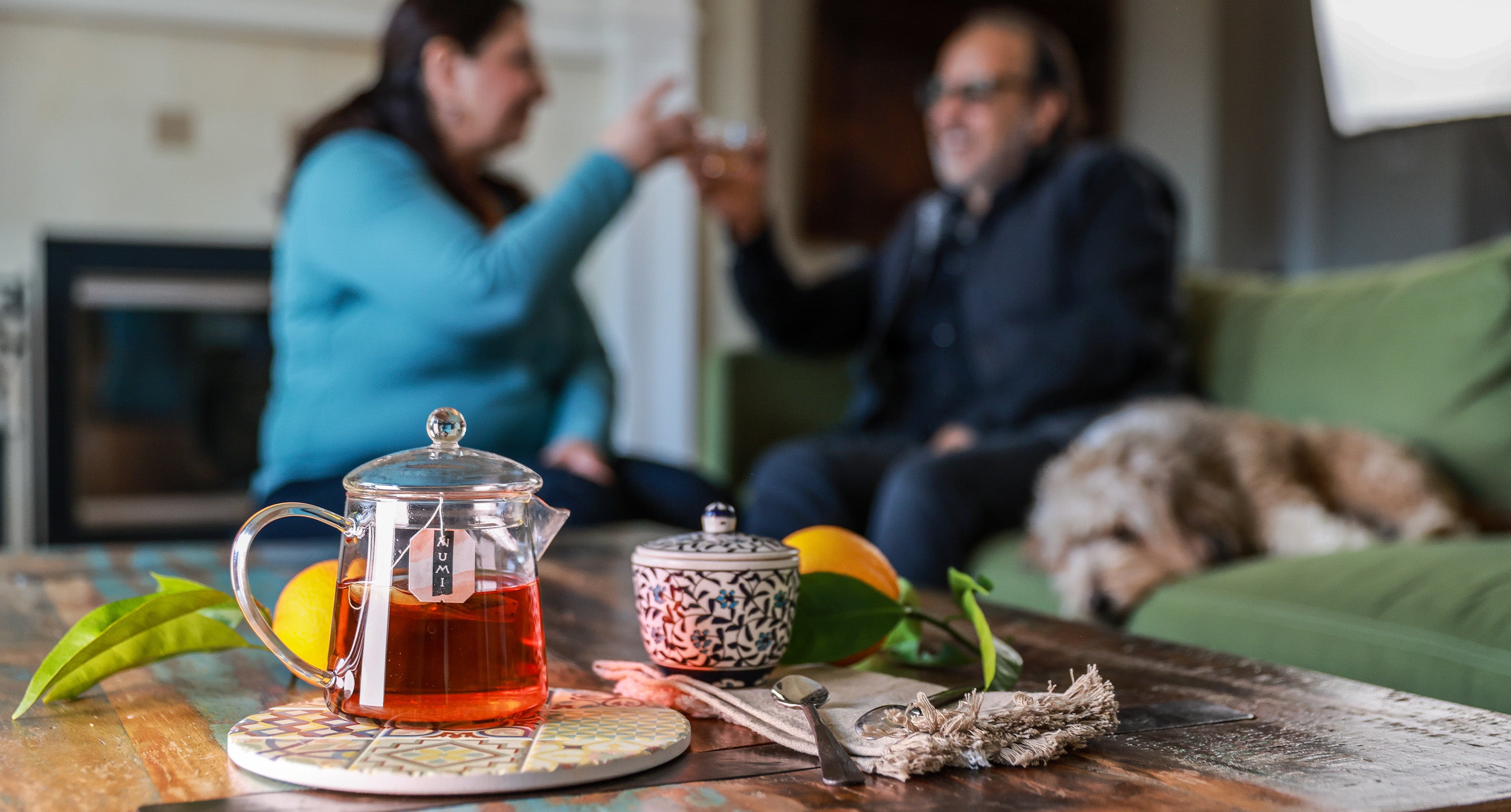 numi co founders drinking tea