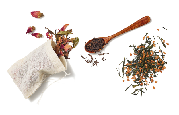 Ingredients in Numi's White Rose, Matcha Toasted Rice, and Aged Earl Grey Teas