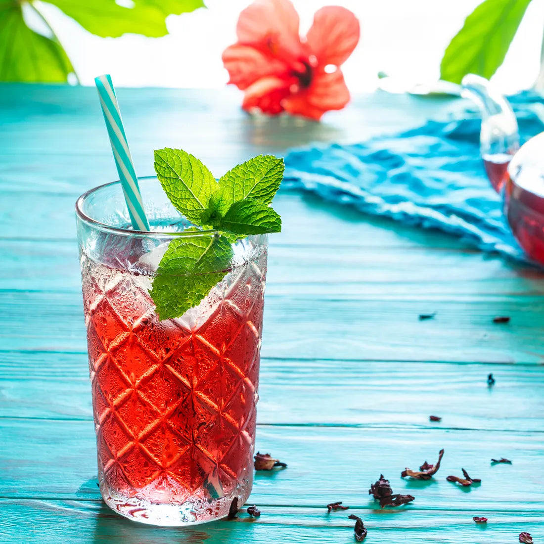 Hibiscus Mint Iced Tea Spritzer