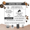 Infographic about Dry Desert Lime: steep 3-4 minutes, origin: Burkina Faso West Africa, caffeine free, all real ingredients, ethically sourced