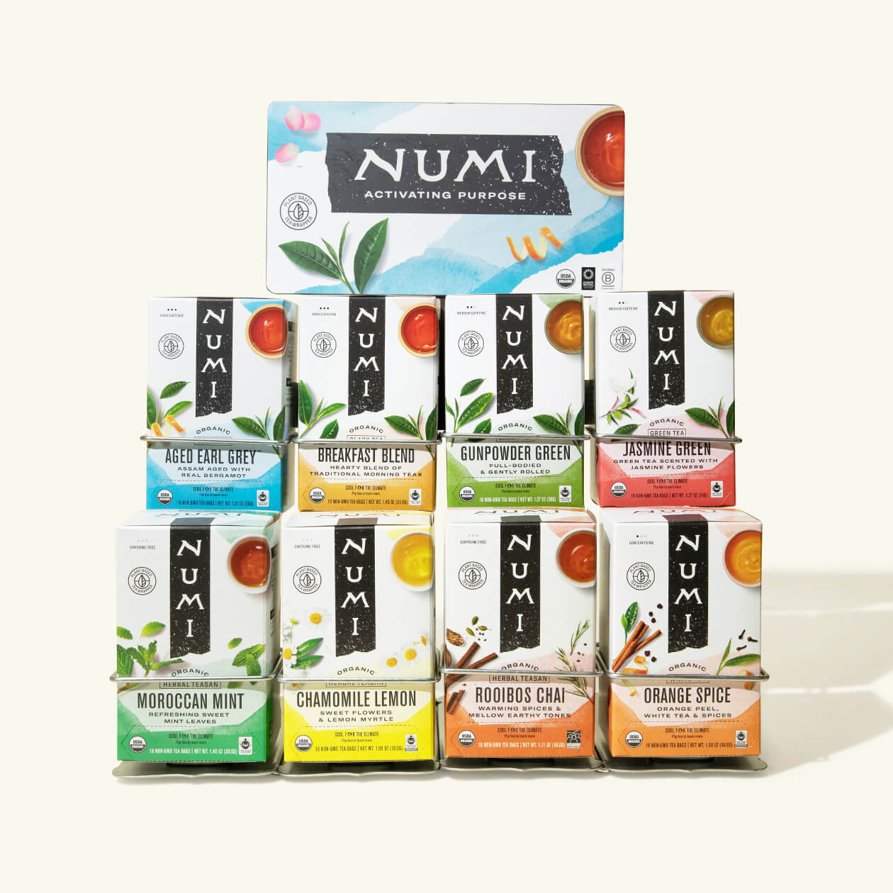 Stainless Steel Numi Tea Rack: Holds Eight Boxes of Tea