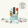 Numi tea bags packaging with a plastic-free logo on a white background