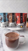 Numi’s drinking chocolate is a European style hot chocolate that is thick, gourmet and indulgent. Rich in cacao, a true superfood with more antioxidants than blueberries. With only 5g of organic coconut sugar. Numi’s drinking chocolates are vegan, gluten free, keto, paleo-friendly, fair trade certified, organic. The 4 varieties are dash of salt, kick of mocha, shroom power and touch of chili.