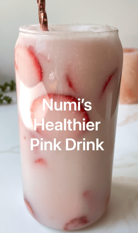 numi's healthier pink drink with organic hibiscus tea