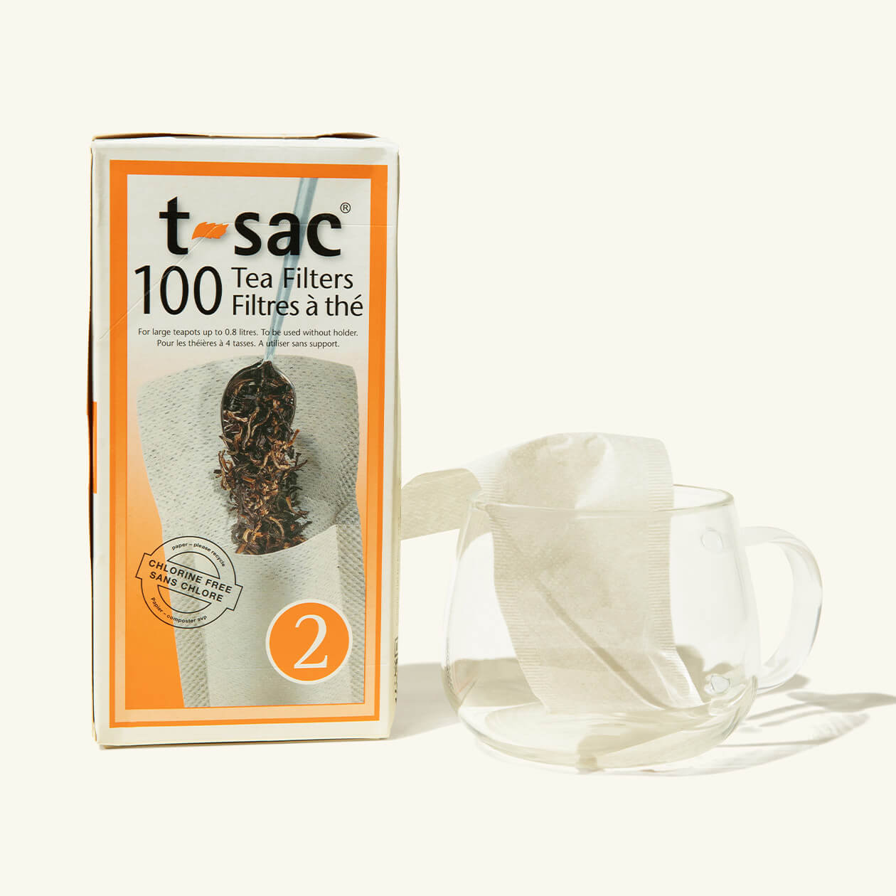 100 Count 100% Natural, Unbleached, and Chlorine Free Tea Filters